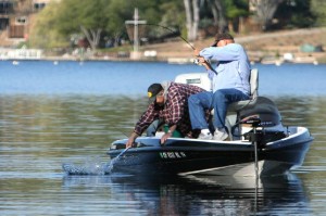 using a net to release smallmouth bass