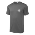 everything smallmouth dark smoke grey small logo uv tee front