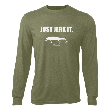 everything-smallmouth-long-sleeve-just-jerk-it-tee-military-green-front